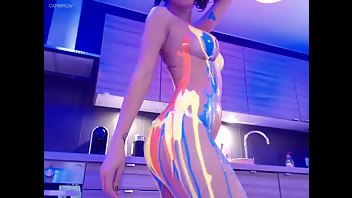 CrazyM_ MFC CrazySySy body paint & shower cam show - webcam-whore vid