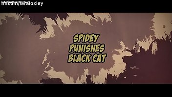 Lara Loxley - Spiderman punishes Black Cat BG sex & blowjob porn vids
